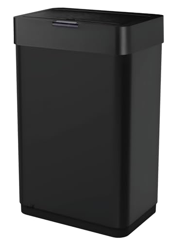 Five Stars® Mülleimer mit Sensor - 2x30 Liter - 2 Fächer - Edelstahl - Küche - Schwarz