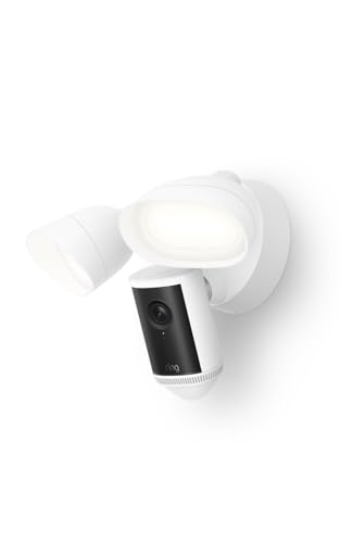 Ring Floodlight Camera Pro (2nd Gen) White | Outdoor Security Camera | Retinal 4K, 10x Enhanced Zoom, 2000 Lumen Floodlights & Siren | 30-day free trial of Ring Home Plan