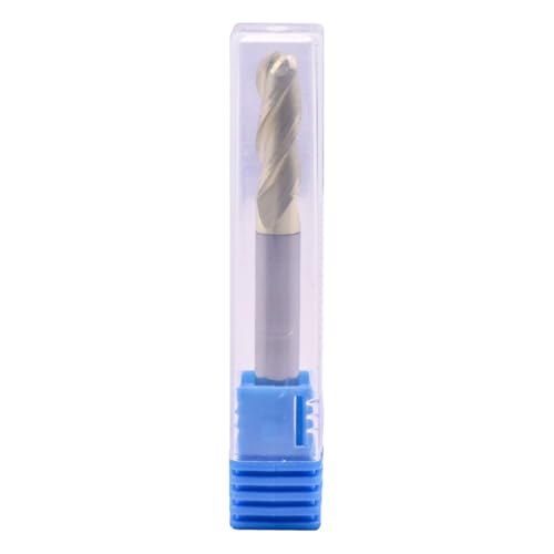 Image of 1 /4 inch 3 Flute Solid Carbide Ball Nose End Mill for Aluminum, ZrN Coated | 37 Helix, 1 /4 inch Cutting Dia, 1 /4 inch Shank Dia, 3 /4 inch Length of Cut, 2-1 /2 inch Overall Length, for Milling Aluminum and Copper