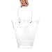 SOUJOY 10 Pack Clear Flower Bouquet Bags, Gift Bags with Long Handles, Party Floral Packing Wrap Bag for Valentine Day, Birthdays, Mother's Day, Father’s Day, Wedding, Anniversary, Housewarming