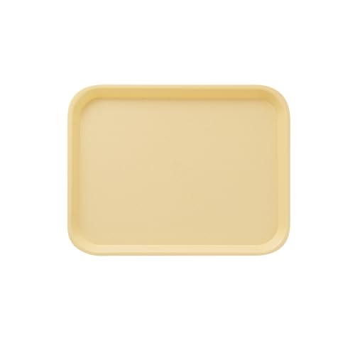 Restaurantware Fast Food Trays Pack of 10 Plastic Cafeteria Trays 12 x 16 Inch, Rectangle Beige Platters, Dishwasher Friendly, Textured, Beige Plastic Fast Food Servers for Restaurants, Cafes