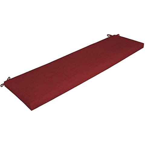 Arden Selections Outdoor Bench Cushion, 46 x 17, Rain-Proof, Fade Resistant 17 x 46, Ruby Red Leala Cover