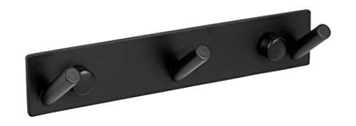 Preisvergleich Produktbild Ambrosya - Handtuchhalter aus Edelstahl in Schwarz - Bad Badezimmer Garderobe Haken Halter Halterung Handtuch Handtuchhaken Kleiderhaken Set (Edelstahl (Schwarz), 3 Haken)