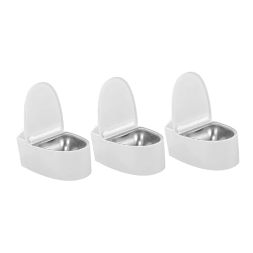 NOLITOY Cenicero Creativo de Pared con Tapa Abatible Juego de 3 Piezas Forma de Inodoro Instalación sin Clavos para Baño Dormitorio y Oficina Diseño Práctico para