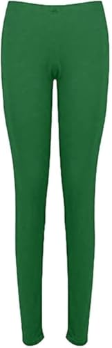 Prime fashions Women`s Viscose Plain Stretchy Soft Leggings with Elasticated Waist (Bottle Green, 11-12 Years)