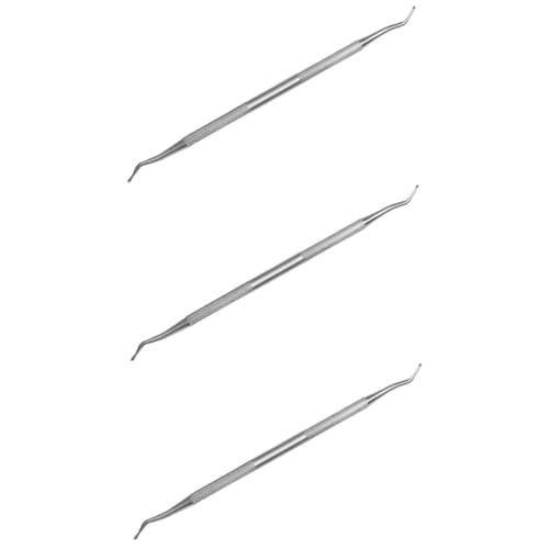 SOESFOUFU 3pcs Professional Nail Care Cuticle Spoon Pusher Nail Cleaner Tool Stainless Steel 2 Heads for All