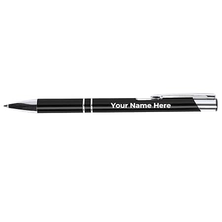 Image of Personalised Pens, Promotional Ballpoint Pen with YOUR COMPANY NAME Printed, Pack of 5, Refillable for Corporate Gifting, Events, and Personal Use