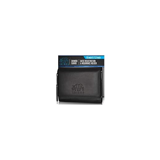 SHIMDU Car Registration Card and Insurance Holder, Glovebox Organizer- Keep Your Important Documents Safe, Protected and Within Arm’s Reach, Made of Premium Black PU Leather-Include 0.7 mm Pen