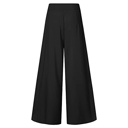 Womens Summer Palazzo Pants Tummy Control Flowy Lightweight Pants Dressy High Waist Lounge Trouser 2024 Trendy4