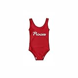 TJHRJTY Trajes de baño para Mujer Traje de baño a Juego Princess Letra Letra Print Swimsuits Mujeres Chicas Trajes de baño.(B,M)