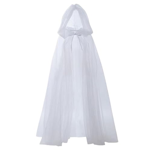 Xijobido Capa Negra con Capucha | Capa Larga Traslúcida de Bruja | Túnicas de Disfraz para Mujeres para Boda, Fiesta, Actuación Escénica, Halloween, Vampiro, Renacimiento, Otoño y Eventos Especiales