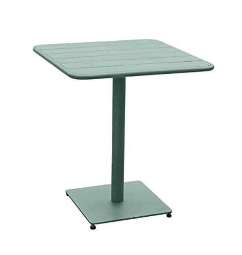 Hespéride - Table de Jardin Carrée Phuket Vert Olive - 2 Places - Acier Traité Epoxy Traitement Antirouille Renforcé