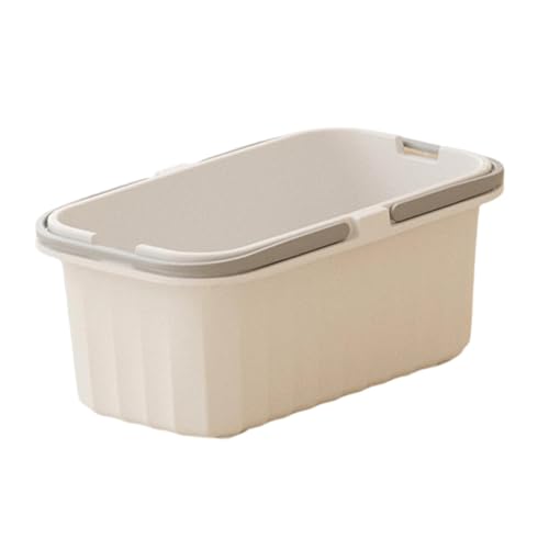rockible Cubo de de Limpieza, Cubo de Agua, balde, Organizador de artículos de Limpieza, Cesta de Ropa para lavandería, Blanco Gris, M