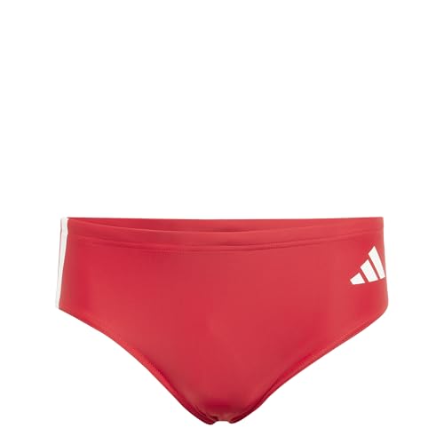adidas Traje de baño de 3 Rayas para Hombre, Talla 32, Rubí Puro/Blanco, W32