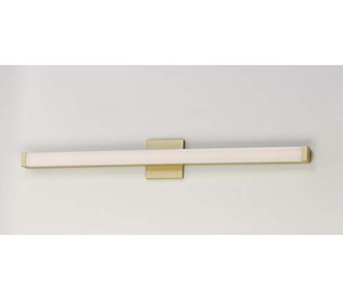 Image of Maxim Lighting Spec Vanity 48 inch 1-Light Bath Vanity Light | Gold Aluminum Finish | White Pmma Acrylic Shade | Contemporary Indoor Light Fixture | Ideal for Bathrooms & Powder Rooms | 52008GLD