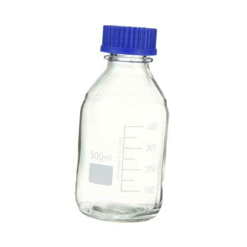 MUSISALY 1pc Reagent Bottle Sealing Bottles Container with Lid Sealed Container Round Media Storage Bottle Sealing Liquid Storage Container Laboratory Supplies Lab Reagent Glass