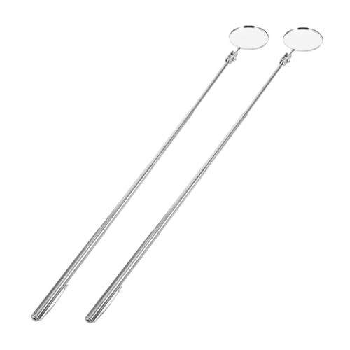 Cabilock 2 Pcs Telescoping Inspection Mirror Flexible Round Mirror Extendable Mechanics Mirror for Inspection Viewing Mechanic Checking Observation
