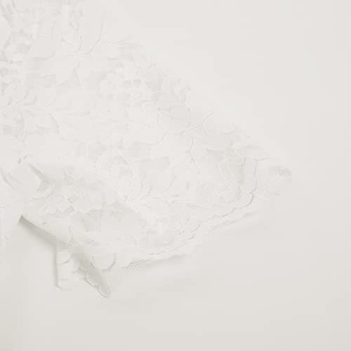 Kate Kasin Cocktail Formal Dress For Wedding Guest Short Sleeve A-Line White Bridal Shower Dress High Low Dress White Xl #TOP5