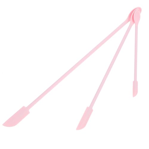 Toyvian Juego de 3 Espátulas de Silicona para Maquillaje y Cremas Reutilizables Color Rosa Diseño sin Costuras para Aplicar Loción y Base de Maquillaje Herramienta Cosmética