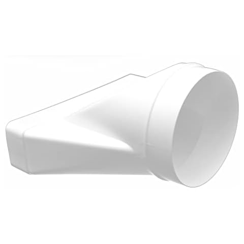 H&C VENT Transición Recta 125mm a Conducto Plano 55x220mm PVC Cover