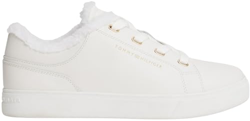 Tommy Hilfiger Baskets Cuvette Femme Casual Fourrées, Blanc (Ecru), 40
