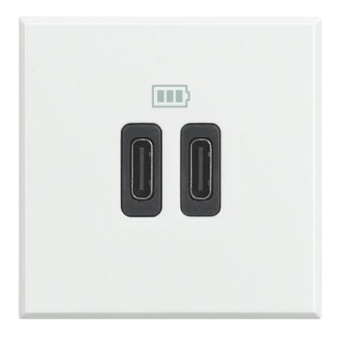 Cargador USB C de pared BTICINO Axolute HD4286C2 mecanismo empotrable 5V 230V