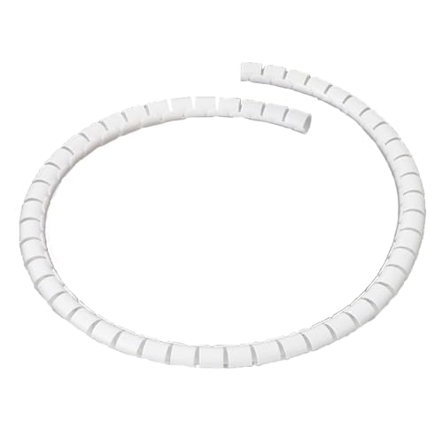 ZPDMJEO Organizador De Cables,Protege Cables De Suelo del Polvo,Funda Protectora for Cables, Protege contra Mordeduras De Mascotas (Negro, Blanco, Gris, 5 M/16,4 Pies)(White,3.2cm/1.3in)