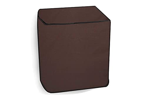 Image of Home Dressing Solid Color Semi Automatic Washing Machine Cover for 6kg, 6.5kg, 7kg, 7.5kg, 8kg, Fits for All Semi Washing Machines, Waterproof & Dustproof Size (31.5x20x34) inches (Brown)
