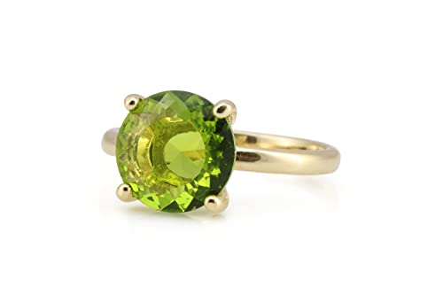 Bague empilable personnalisable orné d'un péridot naturel brillant