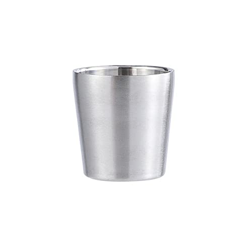 Beer Cup Reusable Silver Drinkware Tumbler Restaurant Insulation Barbecue Shop Stainless Steel Drinking Mug(A,silver)