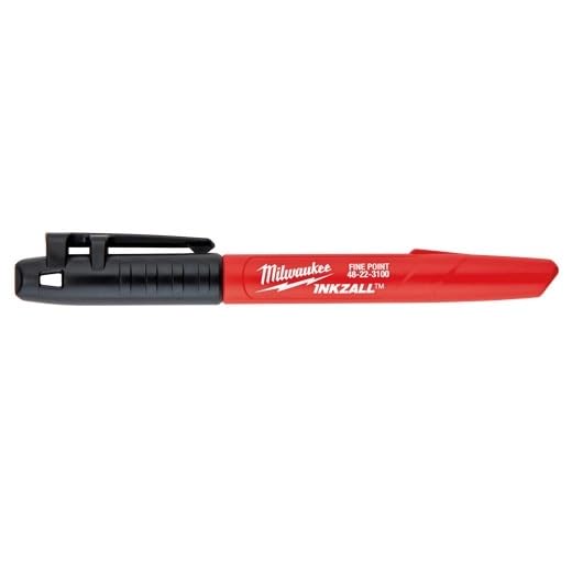 Milwaukee 48-22-3100 Inkzall Jobsite - Rotulador permanente (punta fina, 24 unidades), color negro