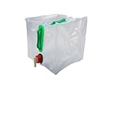 MoSundi Faltbarer Wasserbeutel 20L für Outdoor-Camping, tragbarer PVC-Wasserspeicherkessel mit hoher Kapazität mit Doppelgriff und hängender Schnalle, transparent