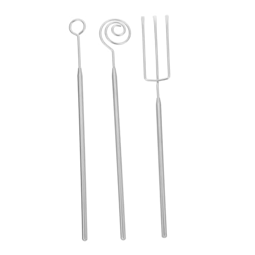 BRIGHTFUFU 3pcs Chocolate Dipping Fork Set DIY Baking Supplies Stainless Steel Decorating Tool Set for Handmade Chocolates Pralines Truffles