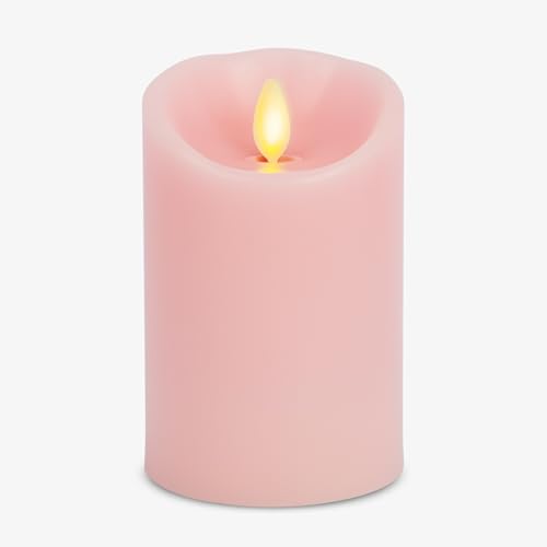 Image of Luminara Flameless LED Battery Operated Flickering Pillar Moving Flame Candles (Saga Rose, 3 inch x 4.5 inch)