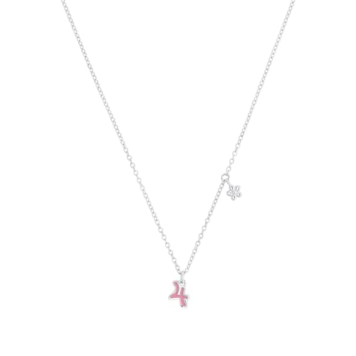 Collar de plata Prinzessin Lillifee para niñas con colgante de número y cadena de 35 cm