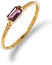 YoTreasure 0.27 Ct Amethyst 10k Yellow Gold Band Ring Jewelry
