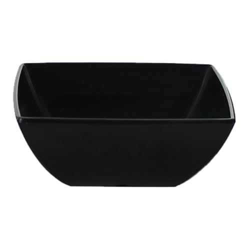 69005BK Bowl, 22 oz., 5-1/2"L x 5-1/2"W, 2-1/4" deep, Square, Break-Resistant, Dishwasher Safe, BPA Free, Melamine, Classic, Black, NSF, Pack of 12
