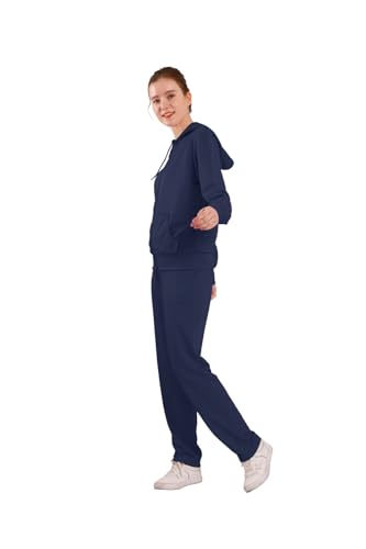Image of LeeHanTon Womens Jogging Suits Sets Running Outfit Zipper Warm Up 2 Pieces Hoodie and Pant Tracksuit
