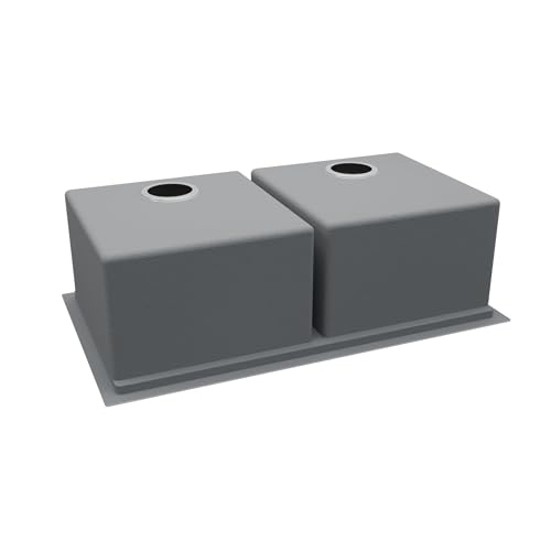 Undermount Kitchen Sink 33×19×10 inch Double Bowl No Ledge, 304 Stainless Steel, Brushed Texture, 2.0mm Edge, 1.0mm Basin, Includes Grid and Drain for Home or Rental Kitchens by PeacefulHues - Used condition - Image 4