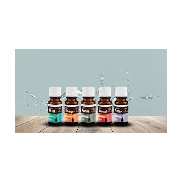 Óleo Essencial akmos 05 Óleos por 01 Preço - Fresh Mint (Hortelã), Full Focus (Alecrim), Sweet Relax (Lavanda), Hot Sensual (Ylang Ylang), Up Energy (Laranja Selvagem)