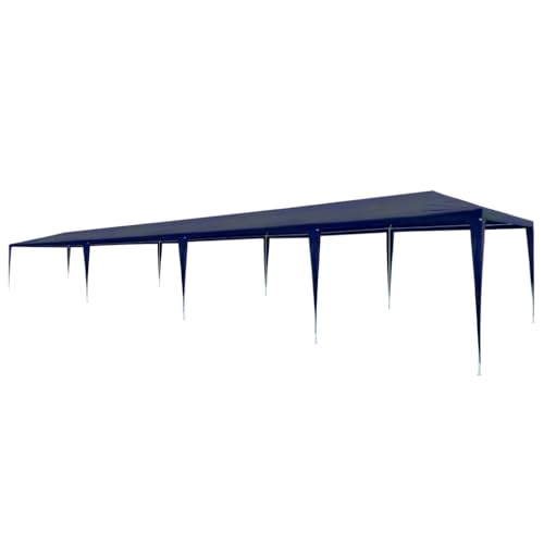 Kaloriko Tienda de campaña para fiestas, 3 x 12 m, color azul, con techo de polietileno y marco de acero inoxidable, resistente a los rayos UV y al agua, plegable, resistente, para jardín, terraza