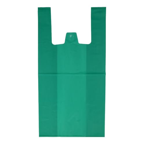 Bolsas de Plástico con Asas Verde Tipo Camiseta Reutilizables Galga 200 42x53cm Resistentes 1KG 70 Por Ciento Recicladas Comercio Comida Supermercado Frutería Pescadería Hogar Pollería Mercadillo