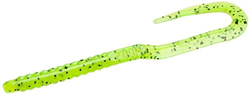 Zoom U Tail Worm-Pack of 20 (Chartreuse Pepper, 6-Inch)