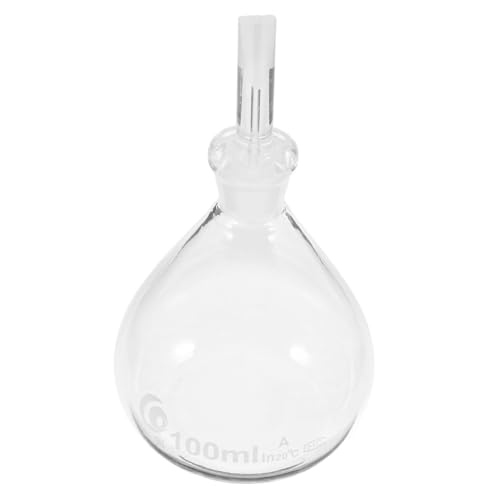 LOORGVEL Frasco de Vidrio Pycnómetro para Laboratorio con Tapón Hermético Almacenamiento de Reactivos Diseño Simple y Medición Precisa de Densidad