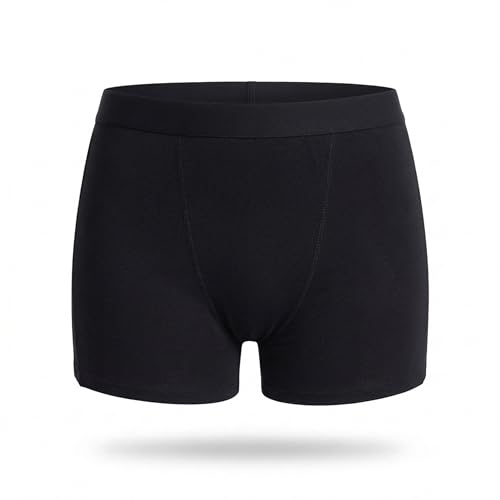Tampon Tribe Organic Period Underwear for Women – Leak Proof Shorty Jim Jams Style, Medium Absorbency - Organic Cotton, Chemical-Free, Washable Period Panties - Midnight 3XL