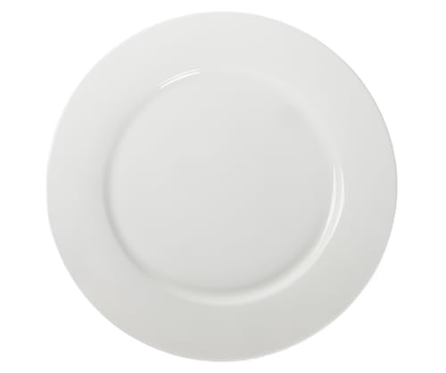 9 Inch White Bone China Dinner Plates, Set of 6, 23cm Small Dinner Plates, Lightweight & Stackable Round Dishes, Microwave and Dishwasher Safe