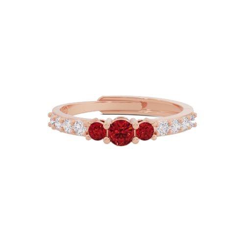 Image of U ARE 925 Sterling Silver 18K Gold and Rose Gold Plated Sparkling Three-Stone Ring | Gift for Women and Girls | With Certificate of Authenticity and 925 Stamp