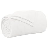 vidaXL Jeté Blanc 130 x 150 cm Toison, Couverture élégante, Polaire...