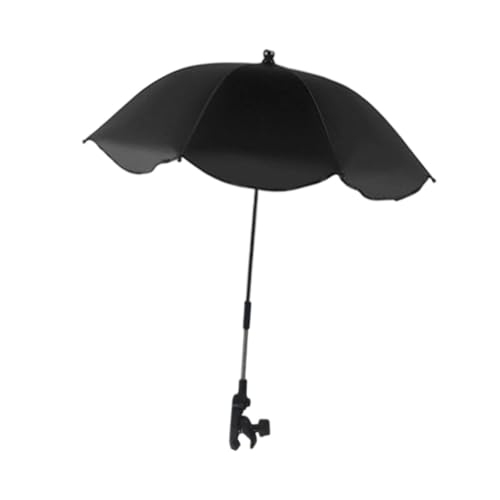 Menolana Stroller Umbrella Beach Chair Parasols with Adjustable Clamp Sun Protection Waterproof for Fishing Backyard Garden Patio Deck, Black