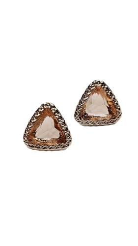 Image of inchPeach Pink Triangle Stud Earrings for Women